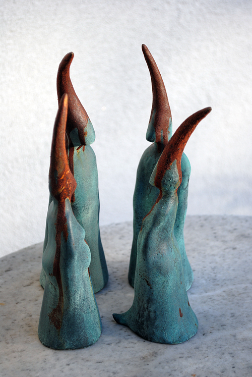 t&uuml;rkise begegnung
rost- t&uuml;rkispatina
h: ca.20cm
